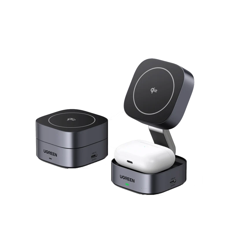 UGREEN 2-in-1 Qi2 Magnetic Foldable Fast Charging Station