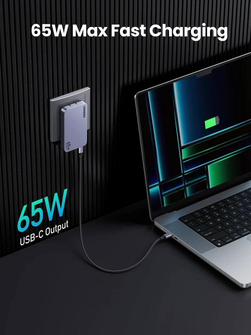 Nexode Pro 65W Ultra Slim iPhone Charger with 6.6FT 100W USB C Cable 2 Pack