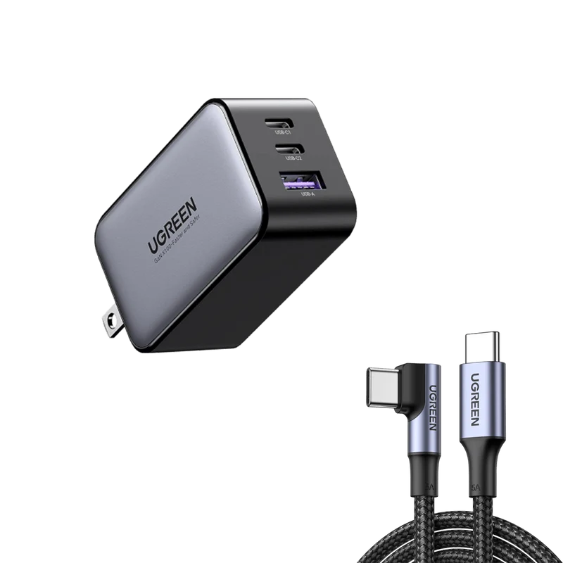 UGREEN Nexode 65W USB C GaN Charger-3 Ports Wall Charger Bundle