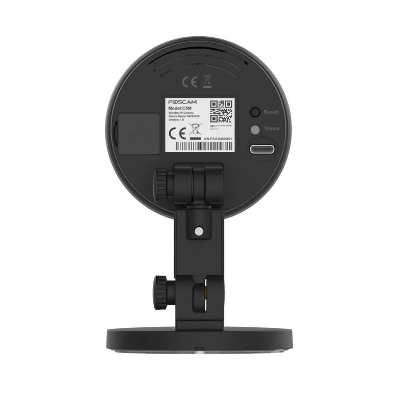 Foscam C5M | 5MP WiFi Indoor Camera | 2.8mm Vast | 111.4° | IR Nachtzicht 8m | AI Mens+Huisdier Detectie | Dual-band WiFi 2.4/5GHz | SD 256GB | Zwart