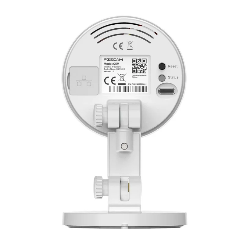 Foscam C5M | 5MP QHD WiFi Binnencamera | 2.8mm Vast | 111.4° | AI Mens- & Huisdierdetectie | IR 8m | Dual-band WiFi | Alexa/Google | Wit