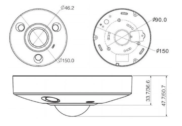 Dahua IPC-EBW8842P-AS-IVC 1.68mm WizMind 8MP IR Fisheye Camera 360° met Perimeter Protection & IVS