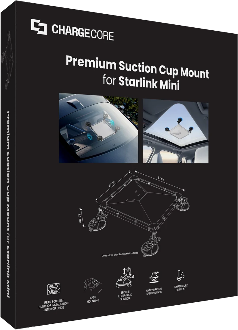 ChargeCore Starlink Mini Suction Cup Window Mounting Set