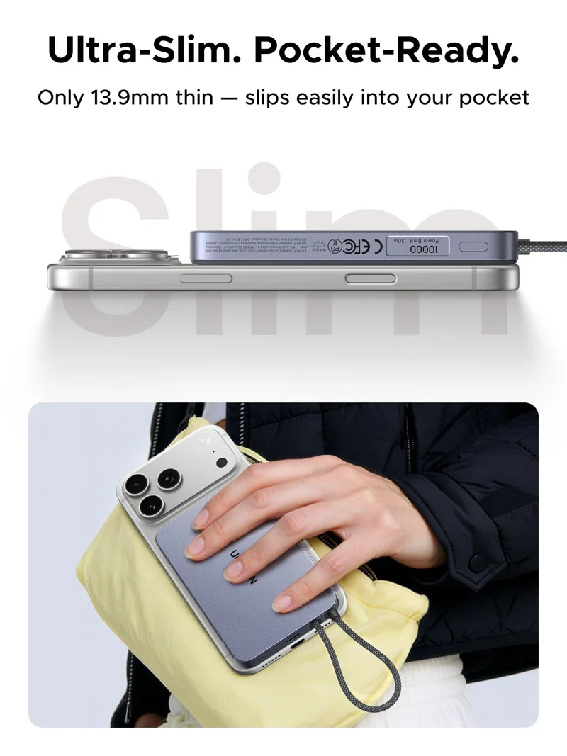 UGREEN MagFlow Air Magnetic Power Bank (10000mAh, Qi2 15W)