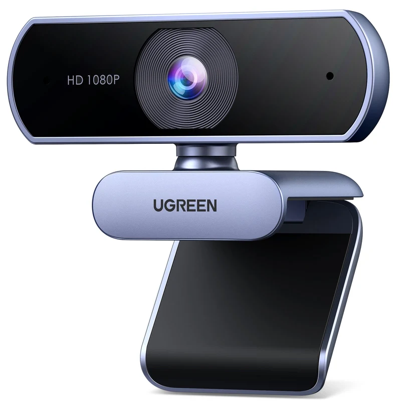 UGREEN Webcam, 1080P@30FPS Web Camera with 2 Noise Canceling Microphones, Plug and Play, Auto Light Correction, 85° View USB Video Webcam