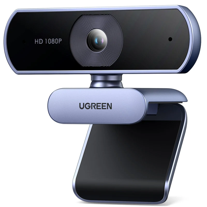 UGREEN Webcam, 1080P@30FPS Web Camera with 2 Noise Canceling Microphones, Plug and Play, Auto Light Correction, 85° View USB Video Webcam