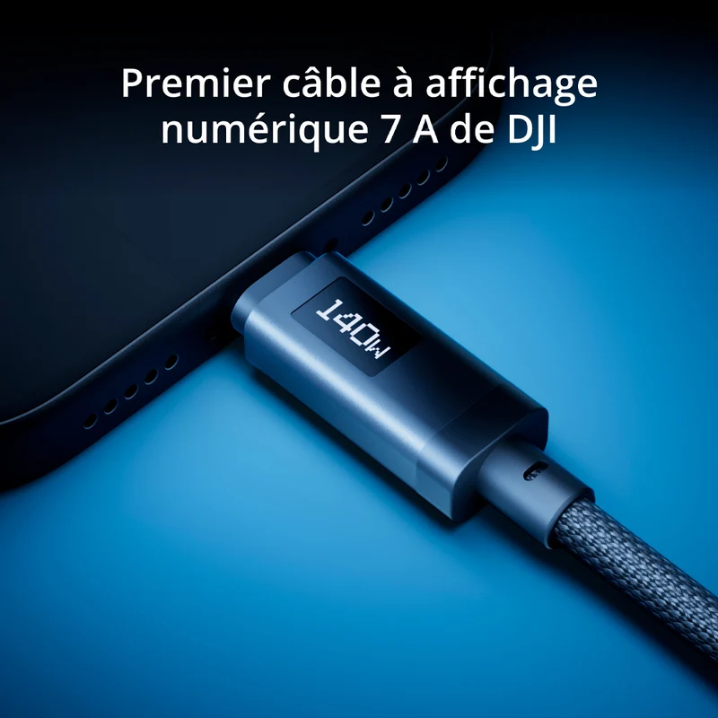 Chargeur 140W GaN avec Câble USB-C 7A avec affichage numérique 1m