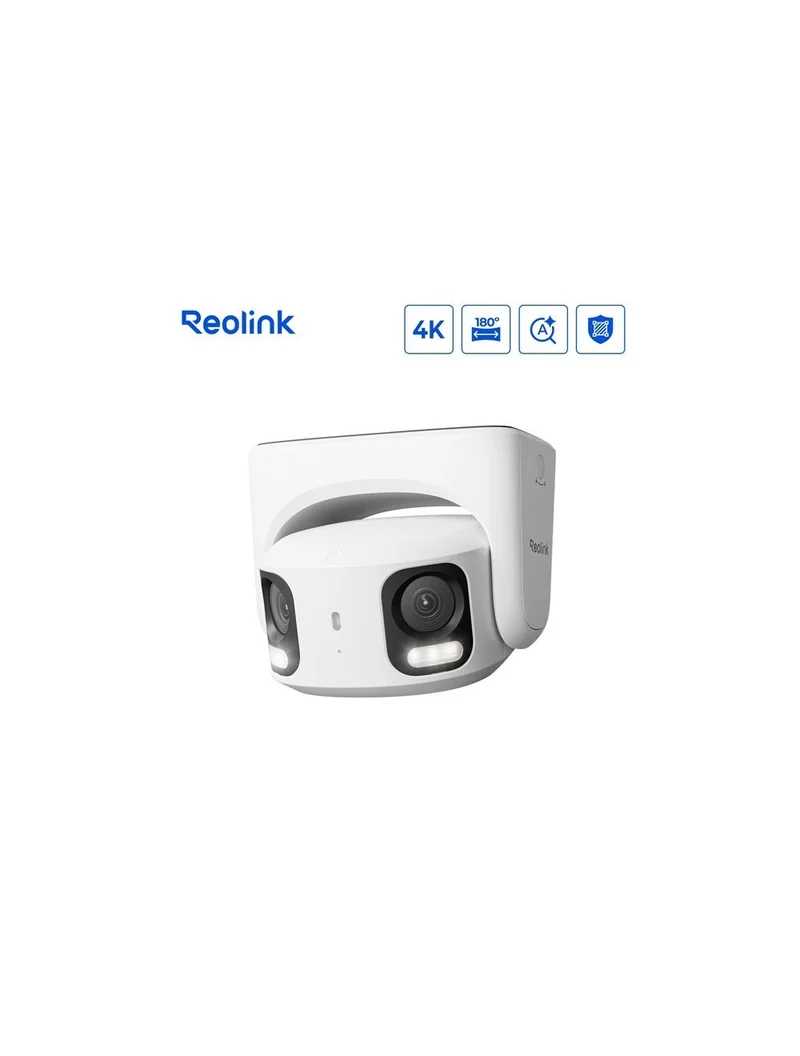 Reolink RP-PCT8MD-W 8MP PoE Dual-Lens Turret Buitencamera 180° Panoramisch Spotlight Kleur Nachtzicht