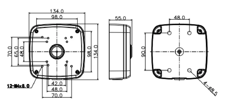 Dahua PFA121-B V3 Aluminium IP66 Lasdoos voor Bullet Camera's