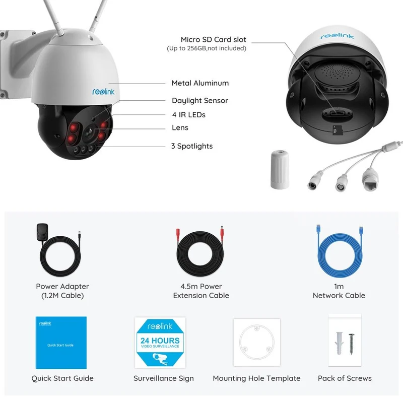 Reolink RLC-523WA 5MP WiFi PTZ Camera 4x Optische Zoom