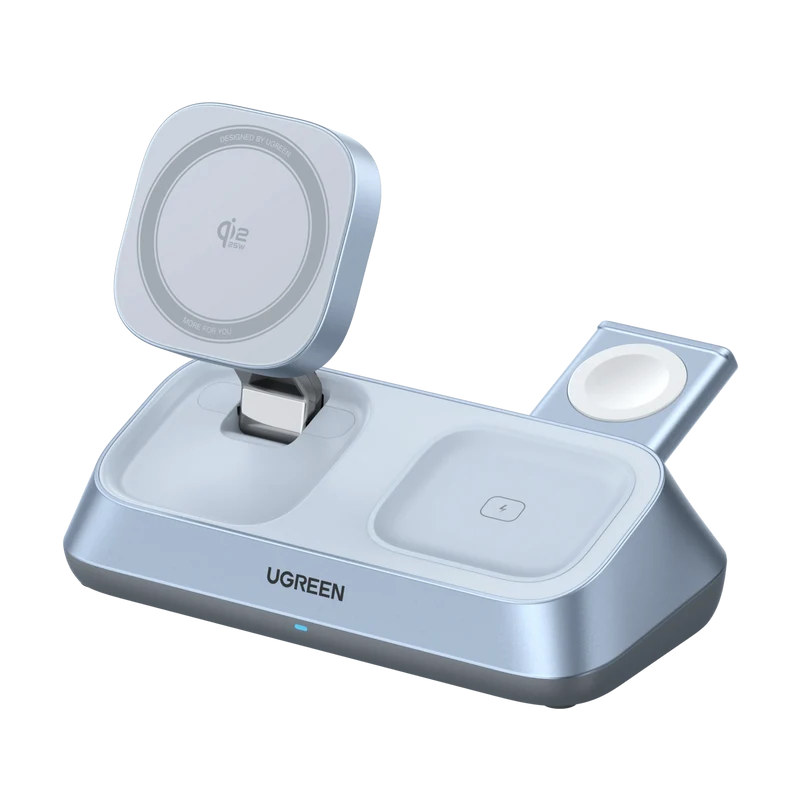 UGREEN MagFlow 3-in-1 Magnetic Wireless Charger (Qi2 25W, MagSafe-Compatible)
