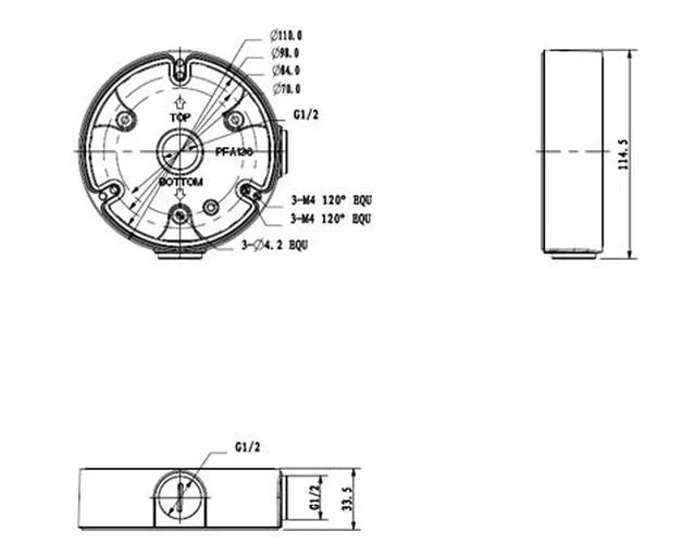 Dahua PFA136 Aluminium Montagebox voor Dome Camera's