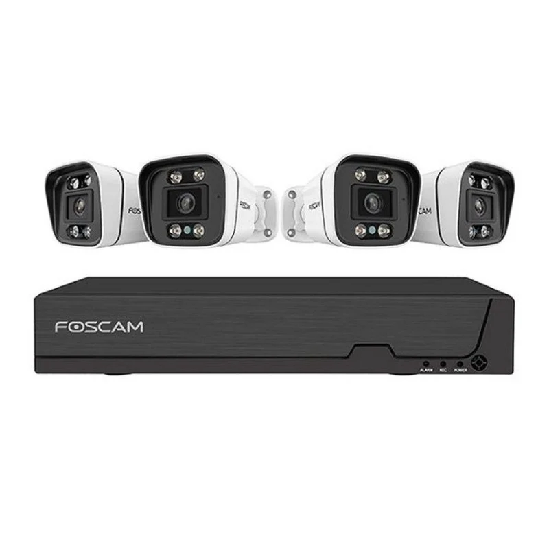 Foscam FNA108E-B4-2T-Wit – 8MP 4K PoE NVR Set met 4 Bullet Camera's en 2TB