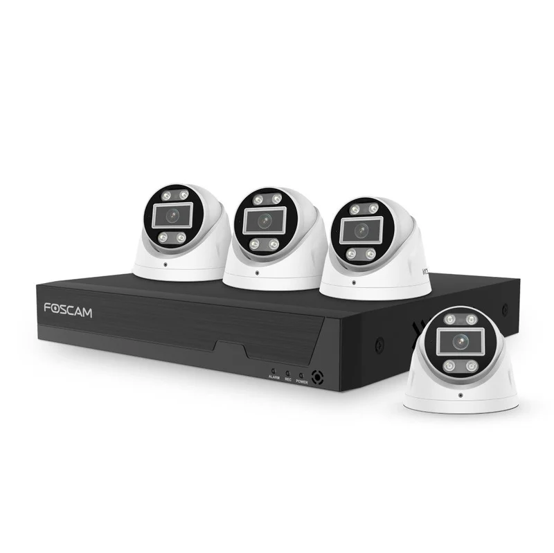 Foscam FN9108E-T4-2T-Wit – 5MP PoE NVR Set met 4 Turret Camera's en 2TB