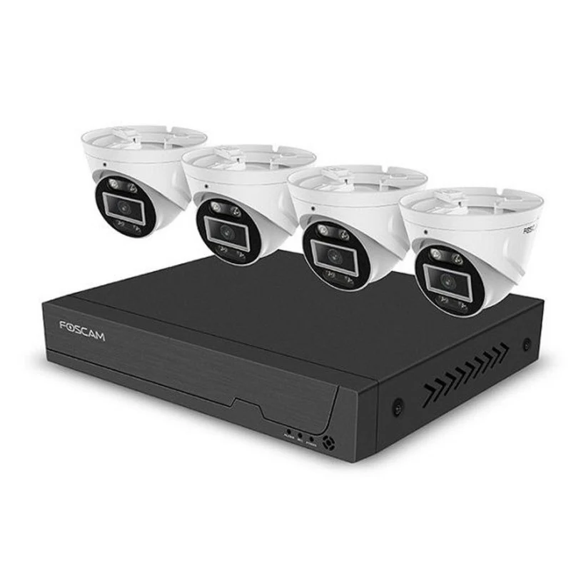 Foscam FN9108E-T4-2T-Wit – 5MP PoE NVR Set met 4 Turret Camera's en 2TB