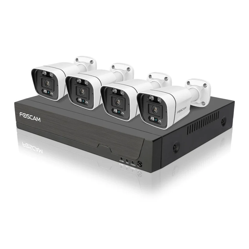 Foscam FN9108E-B4-2T- Wit – 5MP PoE NVR Set met 4 Bullet Camera's en 2TB