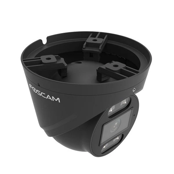 Foscam T5EP | 5MP PoE Turret Camera | 4mm Vast | 78° | Kleur Spotlight + IR Nachtzicht | AI-detectie | Geluid+Lichtalarm | IP66 | ONVIF | Zwart