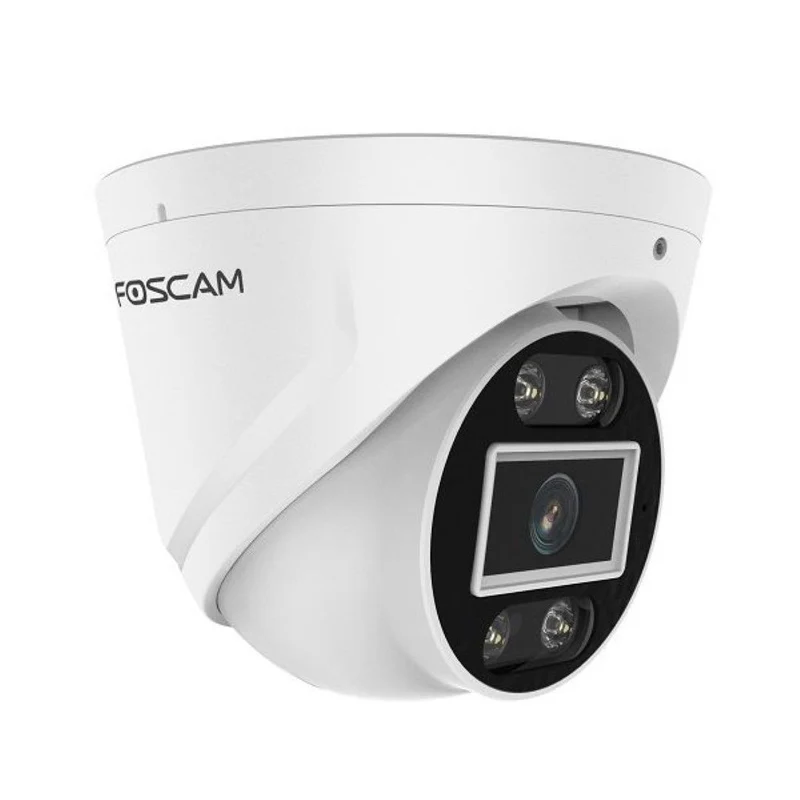 Foscam T5EP | 5MP PoE Turret Camera | 4mm Vast | 78° | Kleur Spotlight + IR Nachtzicht | AI-detectie | Geluid+Lichtalarm | IP66 | ONVIF | Wit