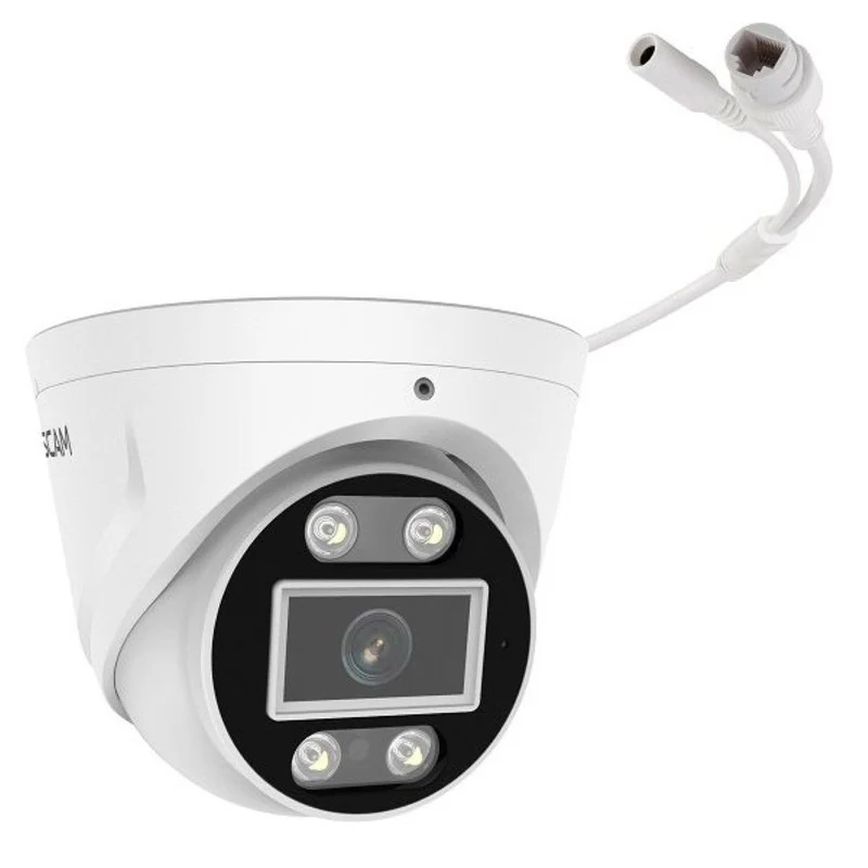 Foscam T8EP | 8MP 4K PoE Turret Camera | 4.3mm Vast | 90.1° | Kleur Spotlight + IR Nachtzicht | AI-detectie | Geluid+Lichtalarm | IP66 | ONVIF | Wit