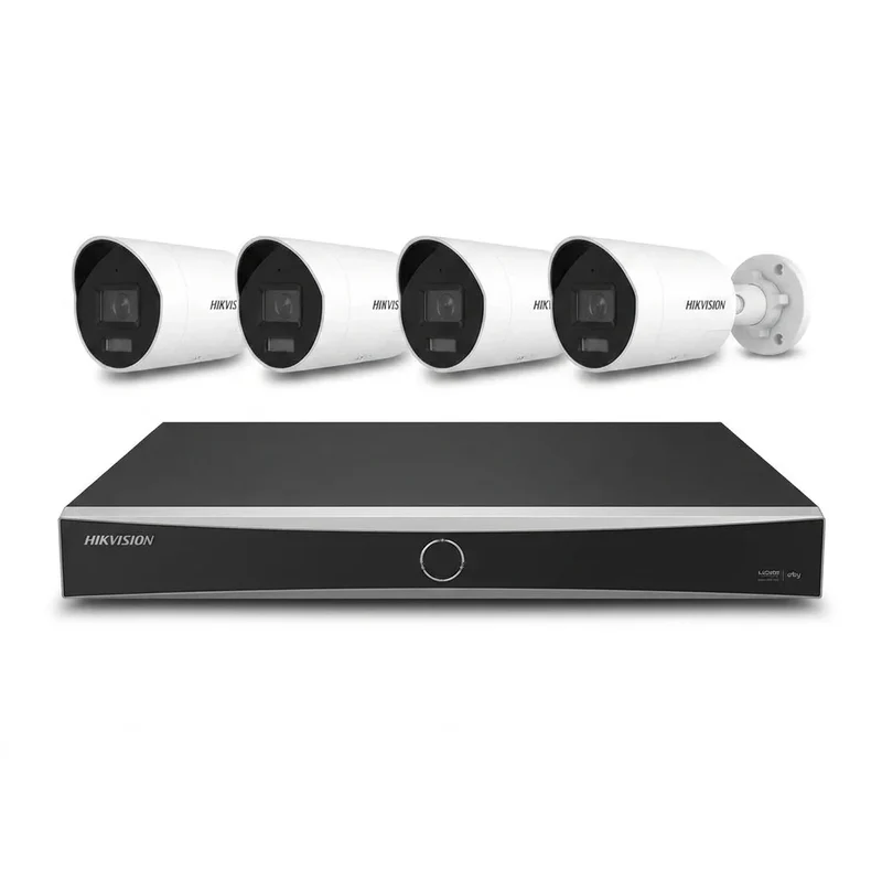 8-Kanaals AcuSense Camera Beveiligingspakket met 1x NVR en 4x 8MP Bullet Camera 2.8mm lens | kleur wit | 10% bundel korting