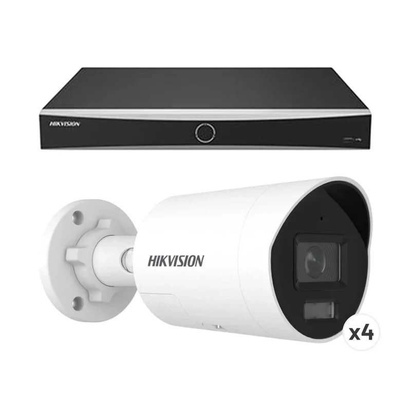 8-Kanaals AcuSense Camera Beveiligingspakket met 1x NVR en 4x 8MP Bullet Camera 2.8mm lens | kleur wit | 10% bundel korting