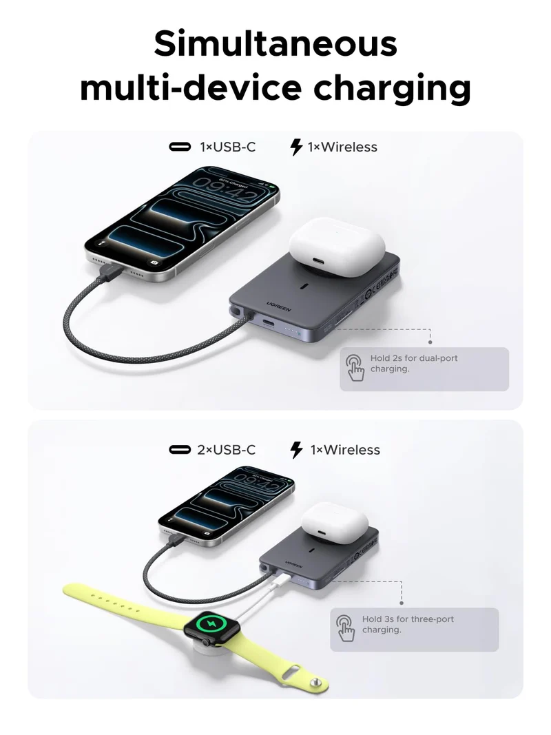 UGREEN MagFlow Air 10000mAh Qi2 25W Magnetic Power Bank