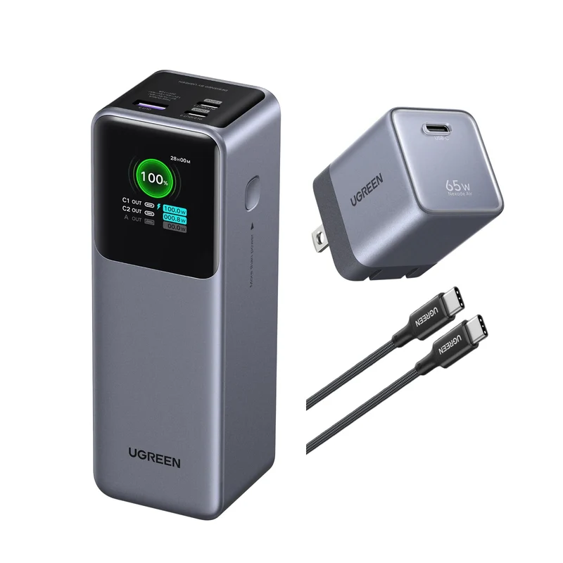 UGREEN 25000mAh Power Bank & Nexode Air 65W Charger