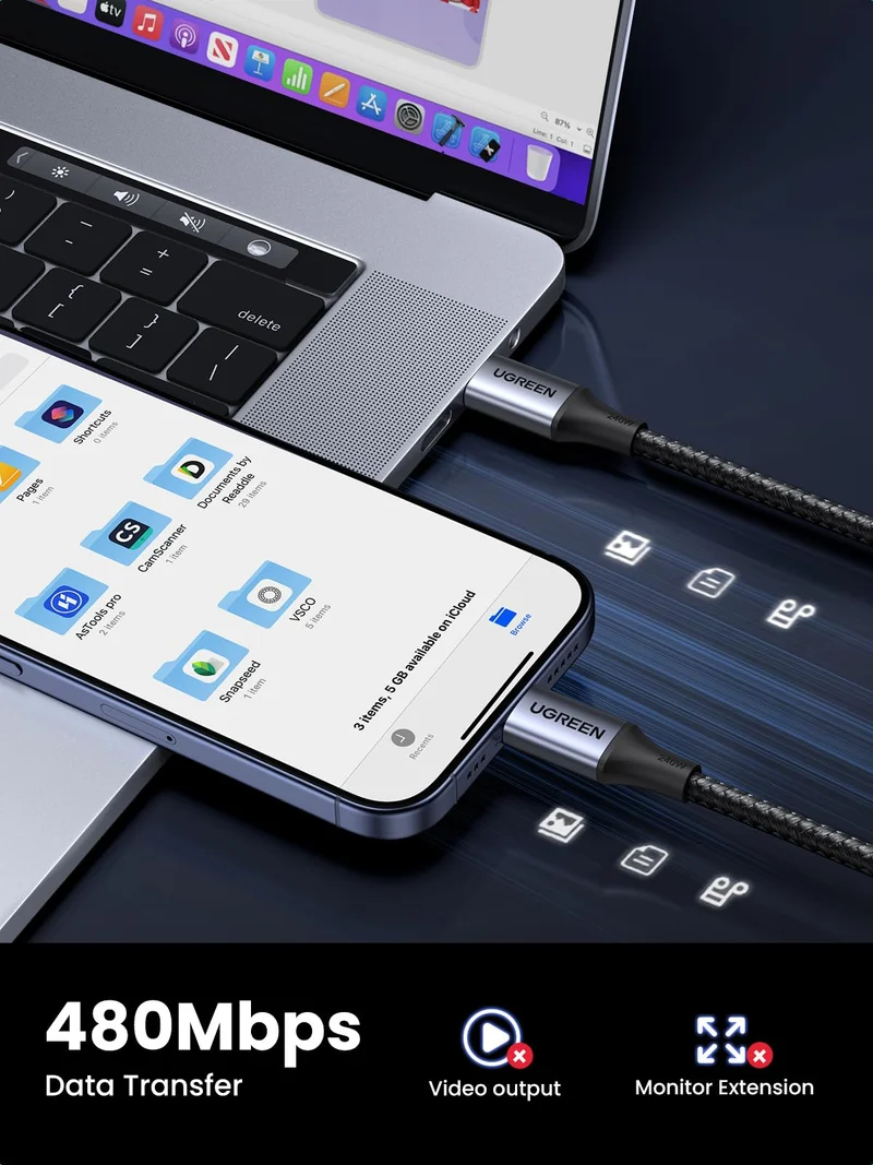 UGREEN 200W Power Bank + 240W USB-C Cable Bundle