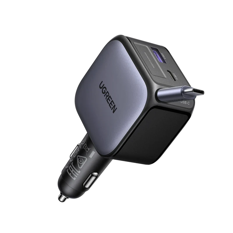 UGREEN Nexode Car Charger 90W with Retractable USB-C Cable