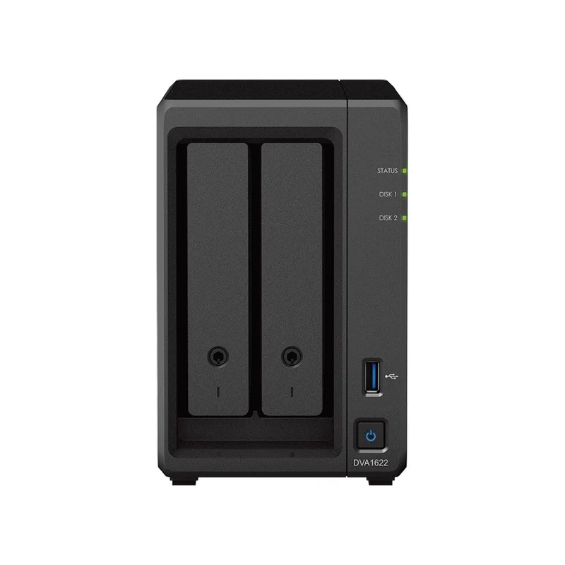 Synology DiskStation DVA1622 | 2-Bay AI NVR | 16 Kanalen | 8 Licenties Inbegrepen | Deep Learning | Gezichtsherkenning | HDMI | Zwart