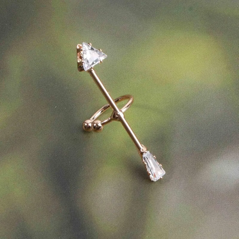 CROSS EAR CUFF ARROW EARRING