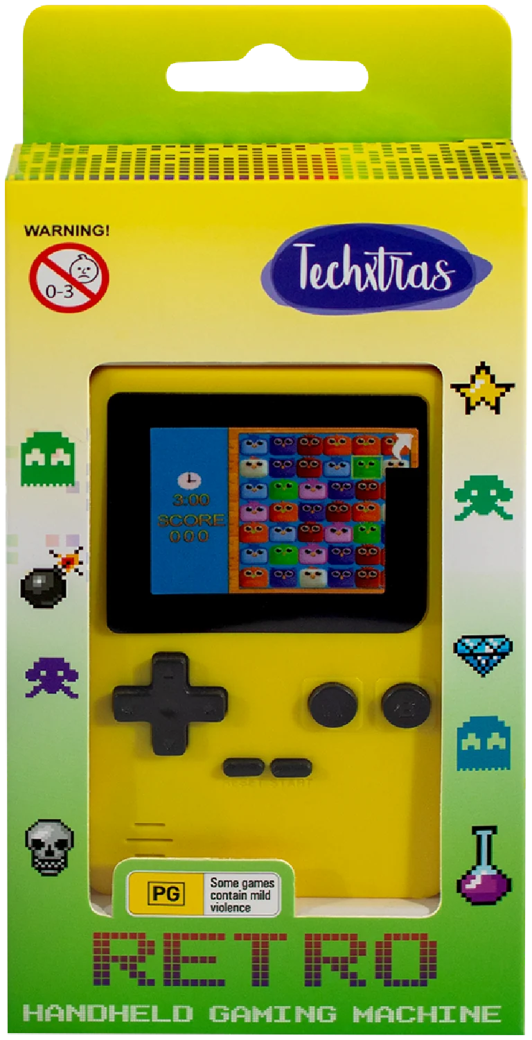 Techxtras 152-in-1 Retro Hand-Held Games Console (Yellow)