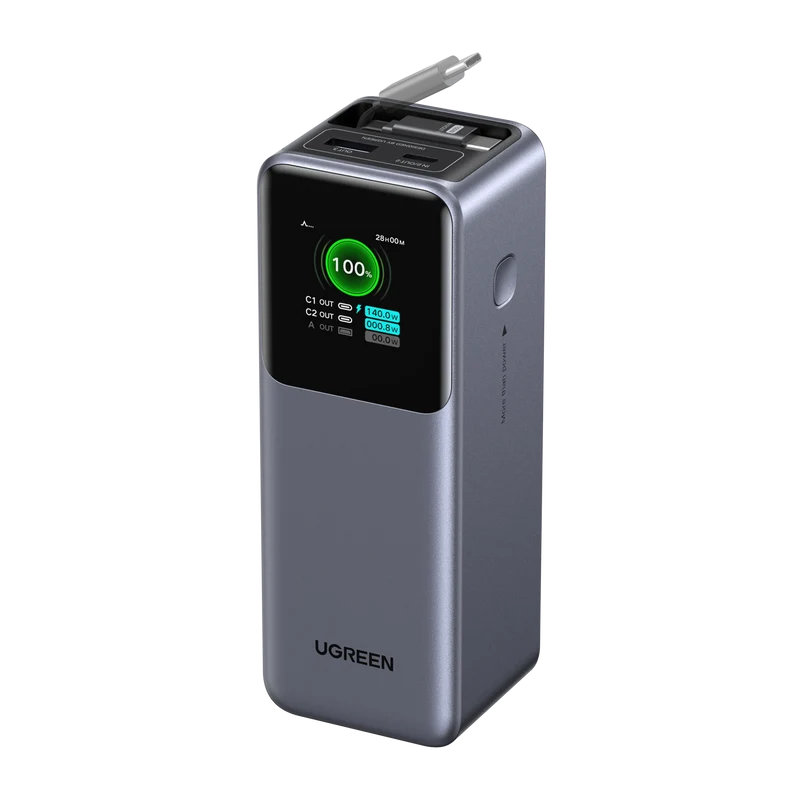 UGREEN Nexode Power Bank 20000mAh 165W with Retractable USB-C Cable