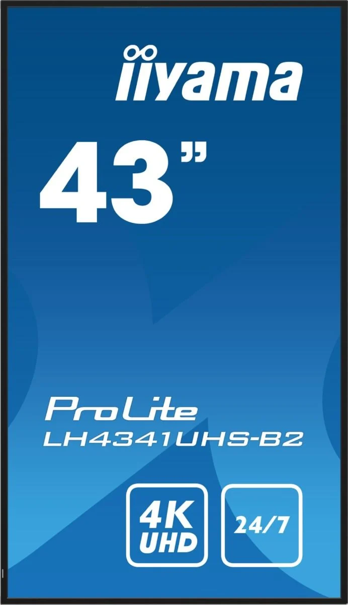 Iiyama ProLite LH4341UHS-B2 – 43" 4K UHD Professional Display voor Beveiligingssystemen