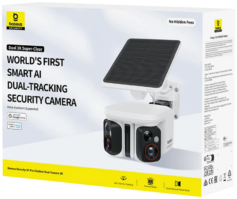 Baseus X1 Pro 3K Dual Lens Solar-Powered Security Camera
