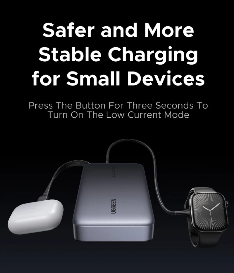 UGREEN 67W 20KmAh Power Bank with Built-in Cable (3C certified)