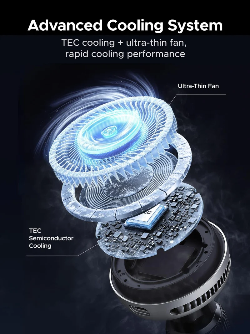 UGREEN MagFlow Pro Qi2 25W Magnetic Car Charger with Cooling