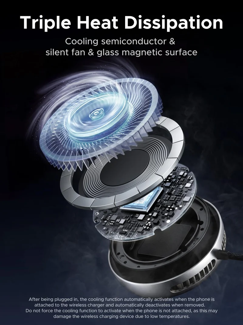 UGREEN MagFlow Pro Qi2 25W Magnetic Charger with Cooling