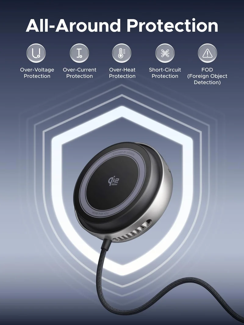 UGREEN MagFlow Pro Qi2 25W Magnetic Charger with Cooling