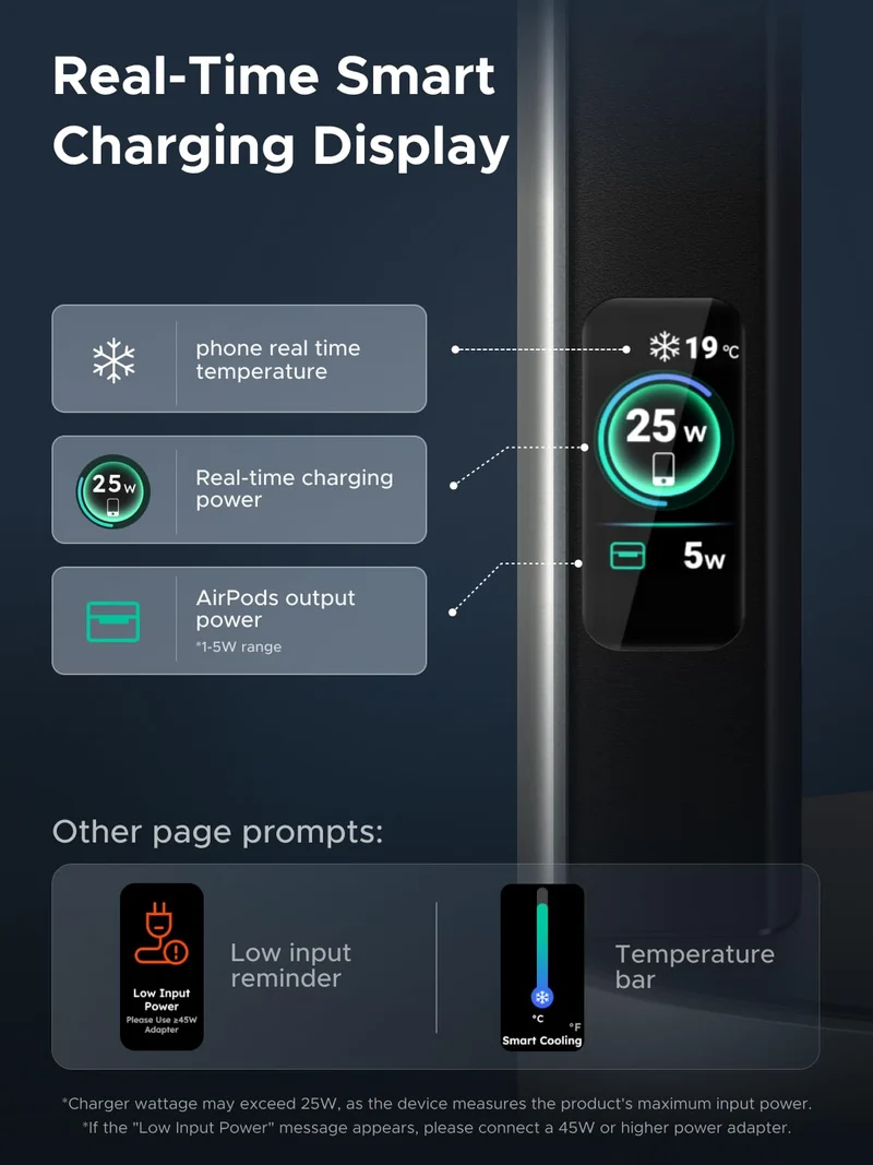 UGREEN MagFlow Pro Qi2 25W 2-in-1 Wireless Charger with Cooling