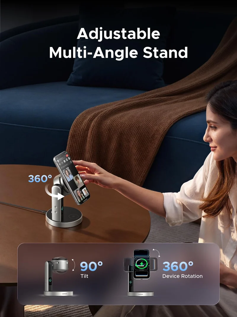 UGREEN MagFlow Pro Qi2 25W 3-in-1 Wireless Charger
