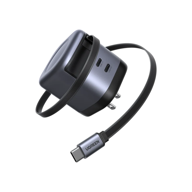 UGREEN Nexode 45W 2-Port Charger with Retractable Cable