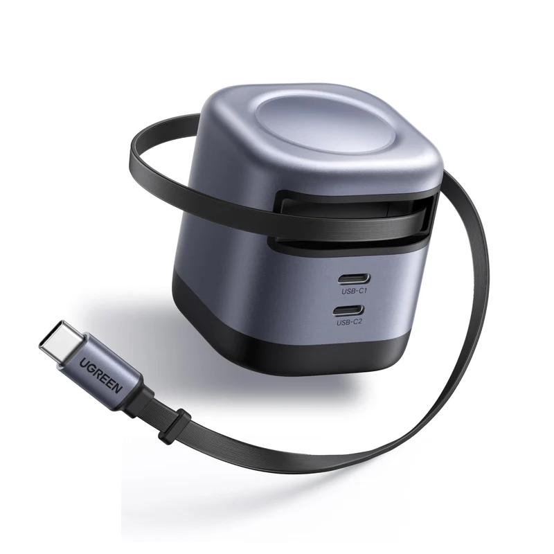 UGREEN Nexode 45W 2-Port Charger with Retractable Cable