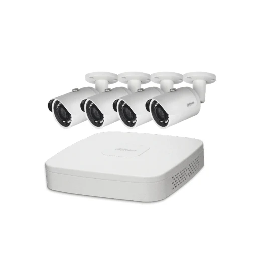 4-Kanaals Dahua NVR4104-P-EI AI PoE Pack met 4x 4MP Turret of Bullet | Stel zelf samen