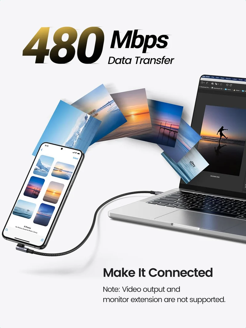 UGREEN 100W USB C Cable 90 Degree Type C Charging Cable 10FT