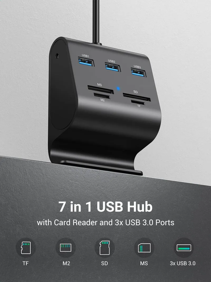 Ugreen USB 3.0 Hub Card Reader with Phone Stand
