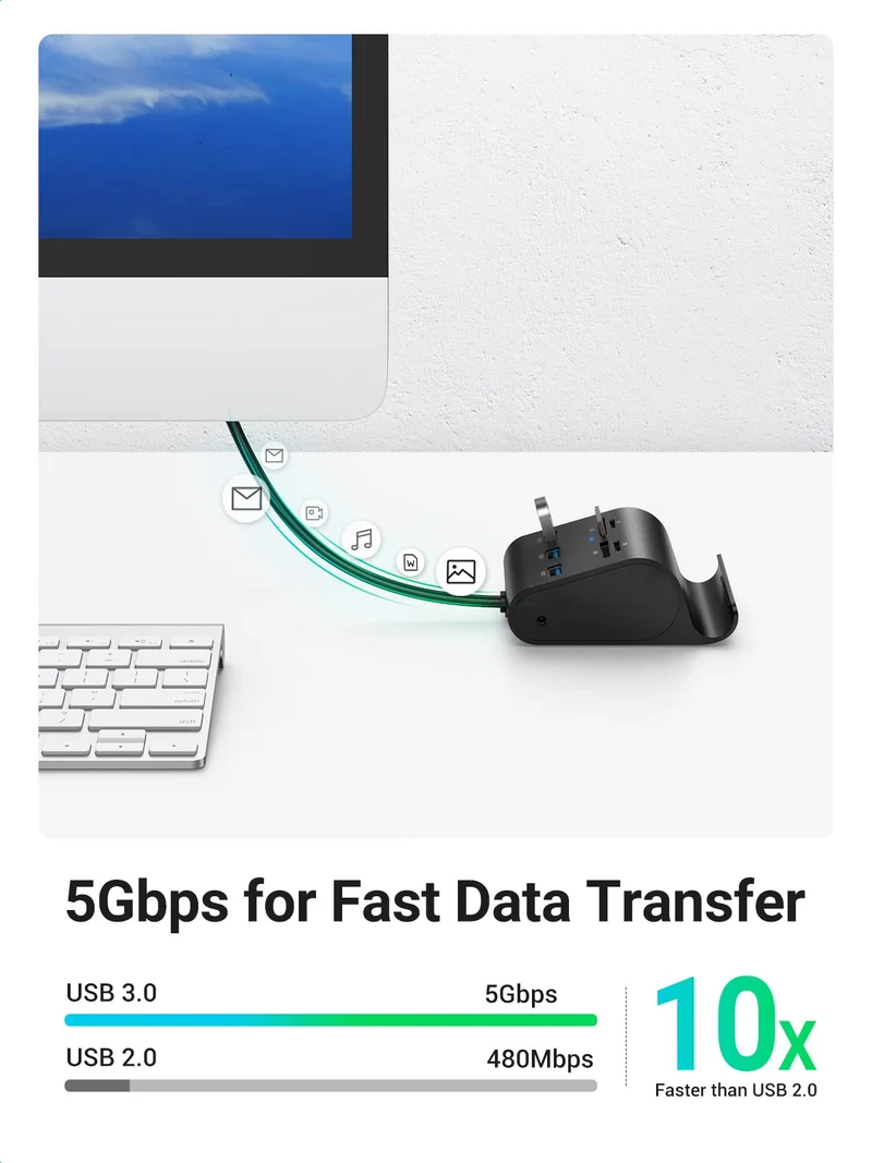 Ugreen USB 3.0 Hub Card Reader with Phone Stand