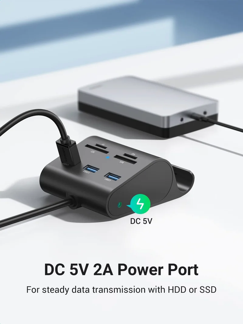 Ugreen USB 3.0 Hub Card Reader with Phone Stand