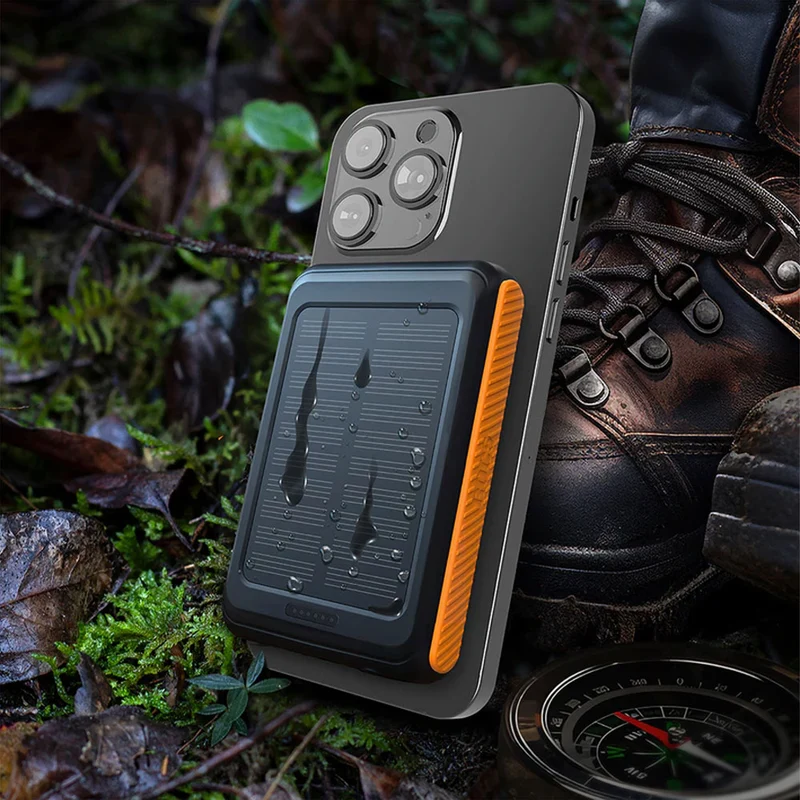 Chargeur Portable/Sans-Fil MagSafe PD avec charge rapide & Panneaux Solaire 5000mAh