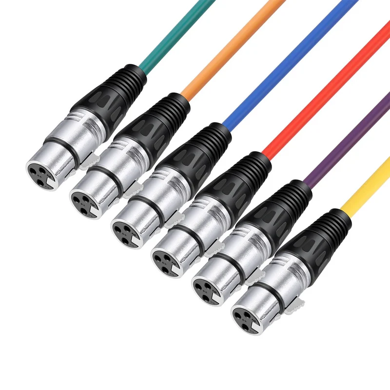 Ensemble de Câbles XLR Couleurs 2m (Paquet de 6)